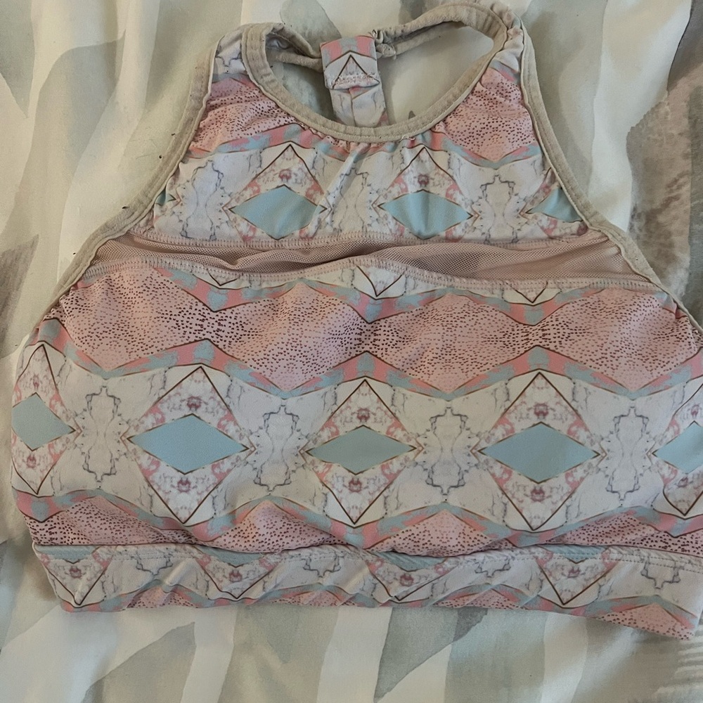 Geometric Patterned Sports Bra